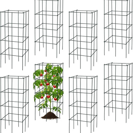 Dreamade Pack of 4 Plant Cage Support, Tomato Stakes and Cages (16''Lx 16''Wx 39''H (4 Pieces))