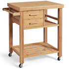 Dreamade Kitchen Island, Bamboo Island Cart, Natural