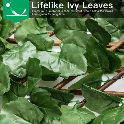 Dreamade 3PCS Expandable Artificial Hedges Faux Ivy Leaves Fence