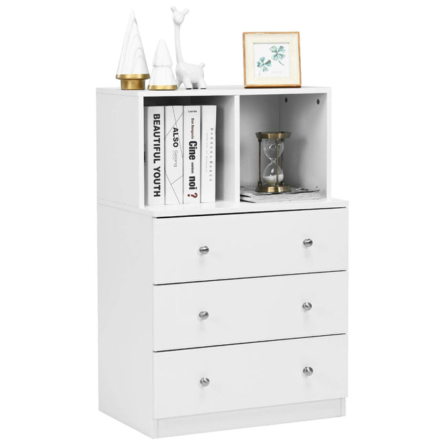 Dresser with 3 Drawers and 2 Cubbies Functional Organizer