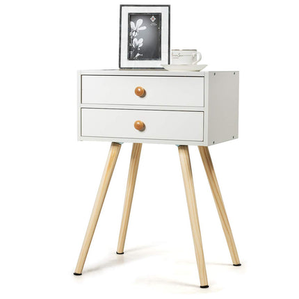 Dreamade Nightstand W/2 Drawers for Bedroom