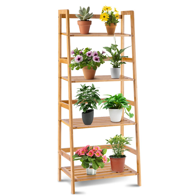 Dreamade 4-Tier Bamboo Plant Stand Flower Pots Holder Display Shelf, 47.5"