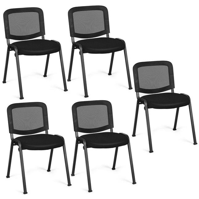 Dreamade Set of 5 Stackable Conference Chairs with Mesh Back