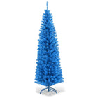 6ft Blue Pencil Christmas Tree, Artificial Slim Tree - DreamadeUS