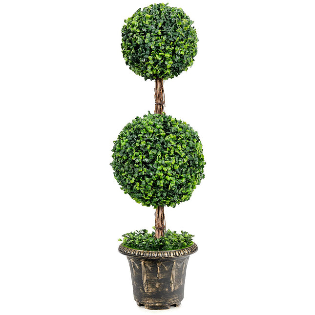 3 Ft /4 Ft Artificial Boxwood Topiary Tree, Fake Greenery Plants Ball Tree - DreamadeUS