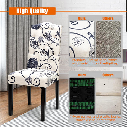 Dreamade Parsons Chairs, Uphostered Kitchen Dining Chairs w/Wood Legs