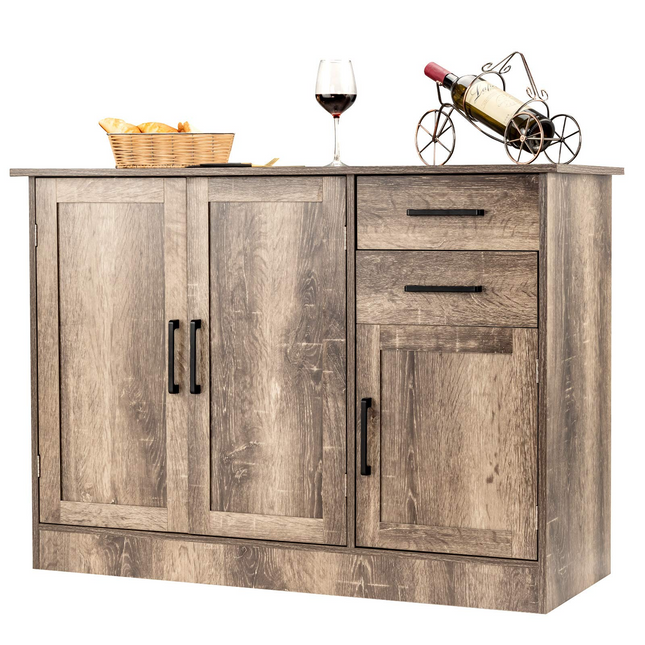 Dreamade Buffet Server Sideboard Storage Cabinet Console Table Utensils Organizer