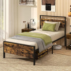 Dreamade Twin Size/Full Size/King Size/Queen Metal Platform Bed Frames with Wooden Headboard & Footboard