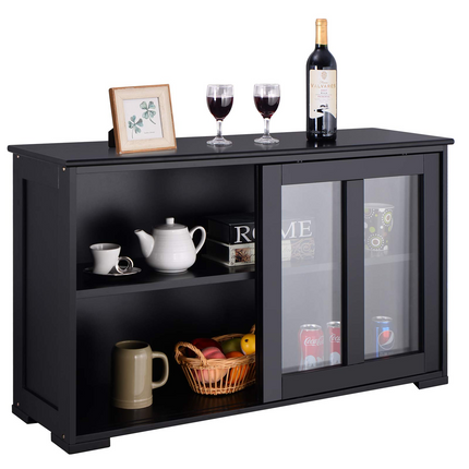 Dreamade Buffet Sideboard, Wood Credenza with Sliding Doors