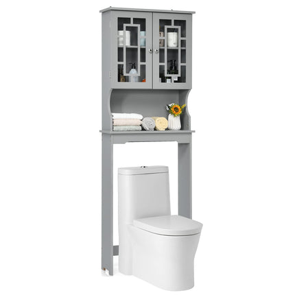 Dreamade Over-The-Toilet Storage Spacesaver, Bathroom Organizer with Cabinet and Shelf