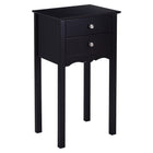 Dreamade End Table w/ 2 Drawers Side Table Nightstand Multi-Purpose Accent Table Living Room Bedroom Home Furniture