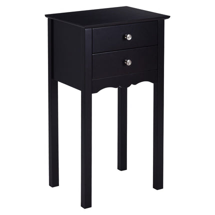 Dreamade End Table w/ 2 Drawers Side Table Nightstand Multi-Purpose Accent Table Living Room Bedroom Home Furniture