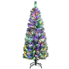 Dreamade Snow Flocked Christmas Tree, Premium Hinged Artificial Pine Tree, Remote Controller, Xmas Full Tree for Indoor - DreamadeUS
