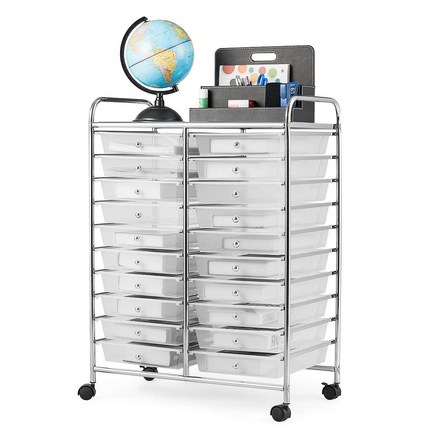 Dreamade Storage Drawer Carts, 20-Drawer Organizer, Utility Cart on Wheels