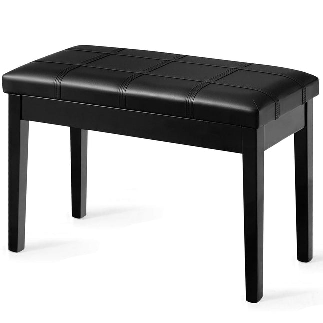 Dreamade Wooden Duet Piano Bench with Padded Cushion and Music Storage