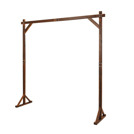 Dreamade Wooden Wedding Arch for Ceremony, 7.2 FT Square Solid Wood Arbor for Wedding Backdrop Stand