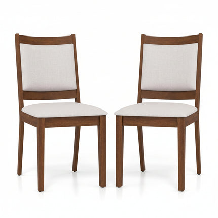 Dreamade Upholstered Dining Chairs Set of 2/4, Modern Farmhouse Kitchen Chairs w/Padded Backrest & Cushioned Seat, Rubber Wood Frame