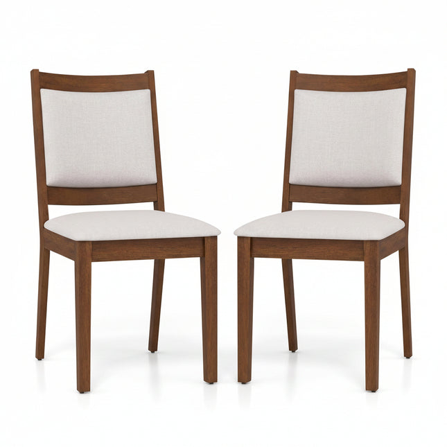 Dreamade Upholstered Dining Chairs Set of 2/4, Modern Farmhouse Kitchen Chairs w/Padded Backrest & Cushioned Seat, Rubber Wood Frame