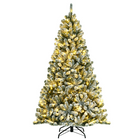 Dreamade Snow Flocked Christmas Tree, Artificial Hinged Xmas Tree - DreamadeUS