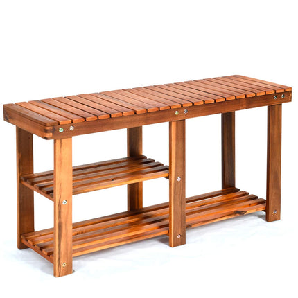 Dreamade 2-Tier Shoe Bench Entryway Shoe Rack with Seat