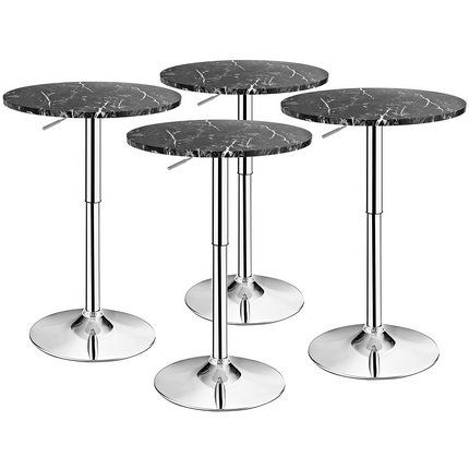 Dreamade Round Pub Table Height Adjustable, 360 Degree Swivel Cocktail Pub Table, Office Bar Table