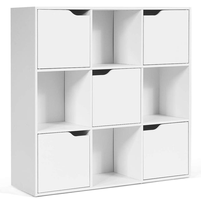 Dreamade 9-Cube Storage Organizer, Storage Cabinet with 4 Open Cubes and 5 Cabinets