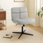 Dreamade Criss Cross Chair No Wheels, Armless Cross Legged Office Desk Chair