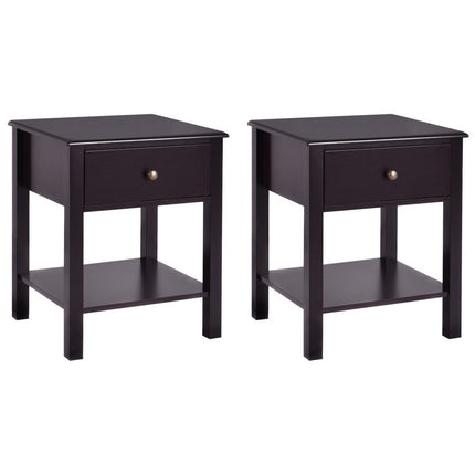 Dreamade Nightstand W/Drawer and Shelf, Stable Frame Storage Cabinet