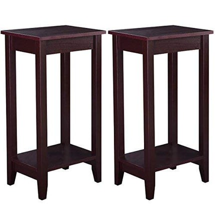 Dreamade Narrow Telephone Table with Shelf and Legs for Small Spaces, Espresso