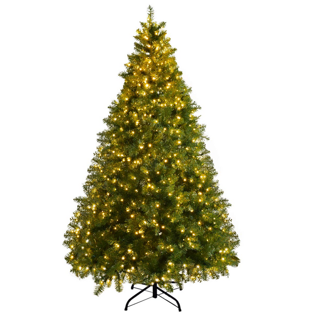 Dreamade Pre-lit Christmas Tree, 8FT Premium Hinged Spruce Tree - DreamadeUS
