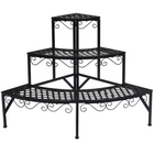 Dreamade Corner Plant Stand, 3 Tier Metal Flower Holder, Ladder Potted Corner Shelf