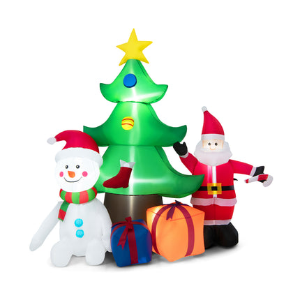 DREAMADE 6.5FT Inflatable Christmas Decoration, Self Inflating Christmas Tree w/Santa Claus