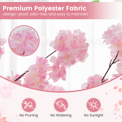 DREAMADE 6.5FT Artificial Cherry Blossom Tree, Faux Sakura Tree w/ 900 Pink Flowers