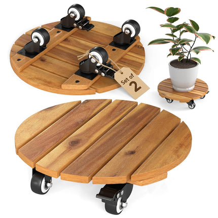 Dreamade 2 Pcs and 4 Pcs Plant Caddy with Wheels with 360° Lockable Casters