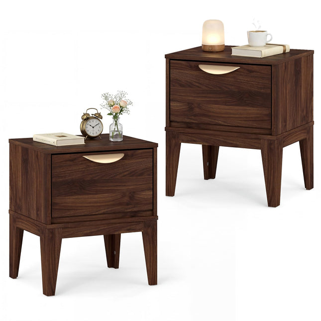 Dreamade Mid Century Modern Night Stand with Storage for Small Spaces Bedroom
