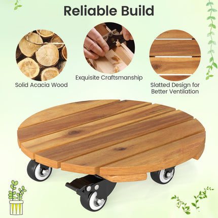 Dreamade 2 Pcs and 4 Pcs Plant Caddy with Wheels with 360° Lockable Casters