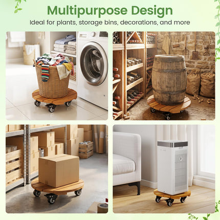 Dreamade 2 Pcs and 4 Pcs Plant Caddy with Wheels with 360° Lockable Casters