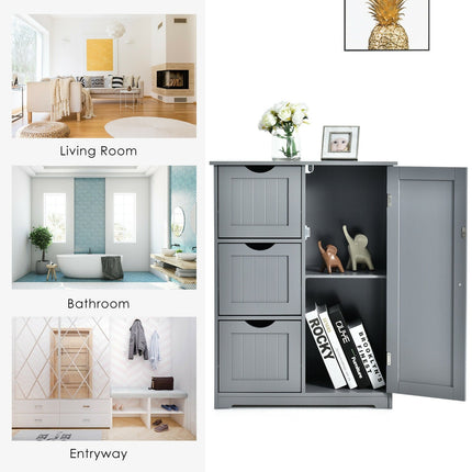 Bathroom Floor Cabinet, Wooden Storage Cabinet - Dreamadeus