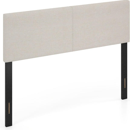 Dreamade Upholstered Headboard Queen/Full Size Vertical Quilted Linen Fabric Head Board