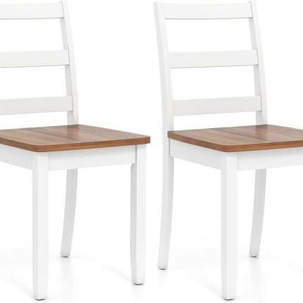 Dreamade Wood Dining Chairs Set of 2/4 - Wooden Armless Kitchen Chairs with Solid Rubber Wood Legs
