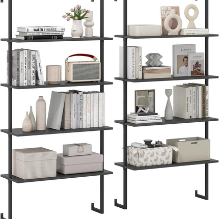 Dreamade 4 Tier Modern Wall Mounted Bookshelf Set