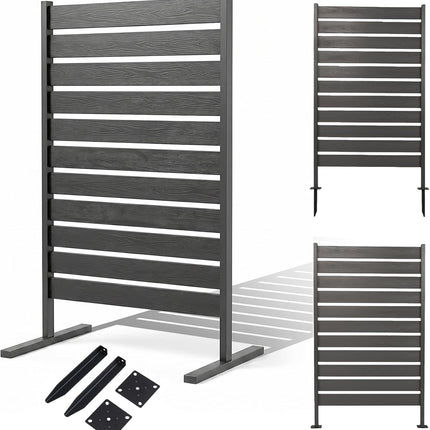 Dreamade 37" W x 61" H Outdoor Privacy Fence Screen with Ground Stakes & Base Feet (1/2)