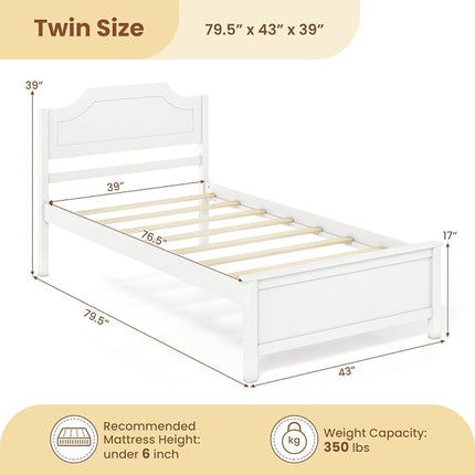 Dreamade Queen/Twin/King/Full Size Wooden Bed Frame with Headboard