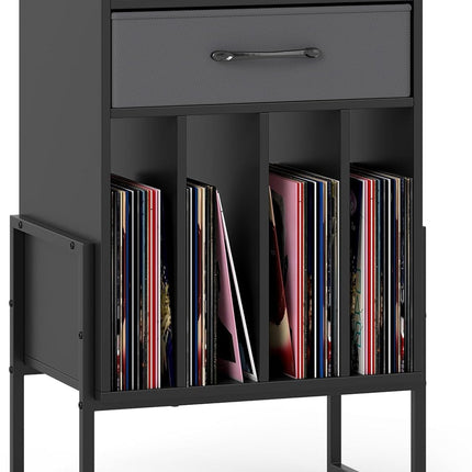 Dreamade Record Player Stand 2-Tier Turntable Stand with Fabric Drawer