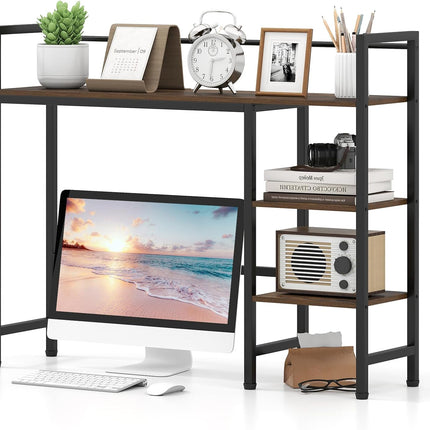 Dreamade 4-Tier Desktop Bookshelf | 38.5" Dorm Desk Hutch for 27" Monitor