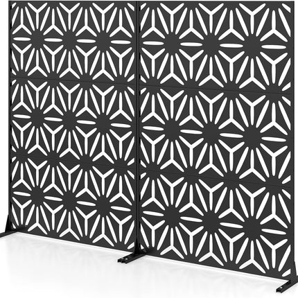Dreamade 72''H x 48''W Freestanding Metal Privacy Screen with Stable Legs