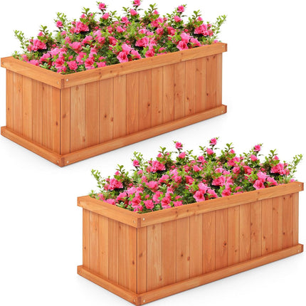 Dreamade Raised Garden Bed | 31”x14”x12” Wooden Planter Box with 4 Drainage Holes (1/2)