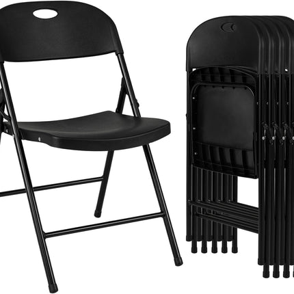Dreamade Plastic Folding Chair | Portable Stackable Commercial Seats with Ergonomic Backrest