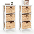2 / 3 Tier 3 Baskets / White & Natural