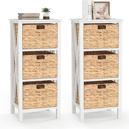Dreamade Wooden X-Design Side Table End Table